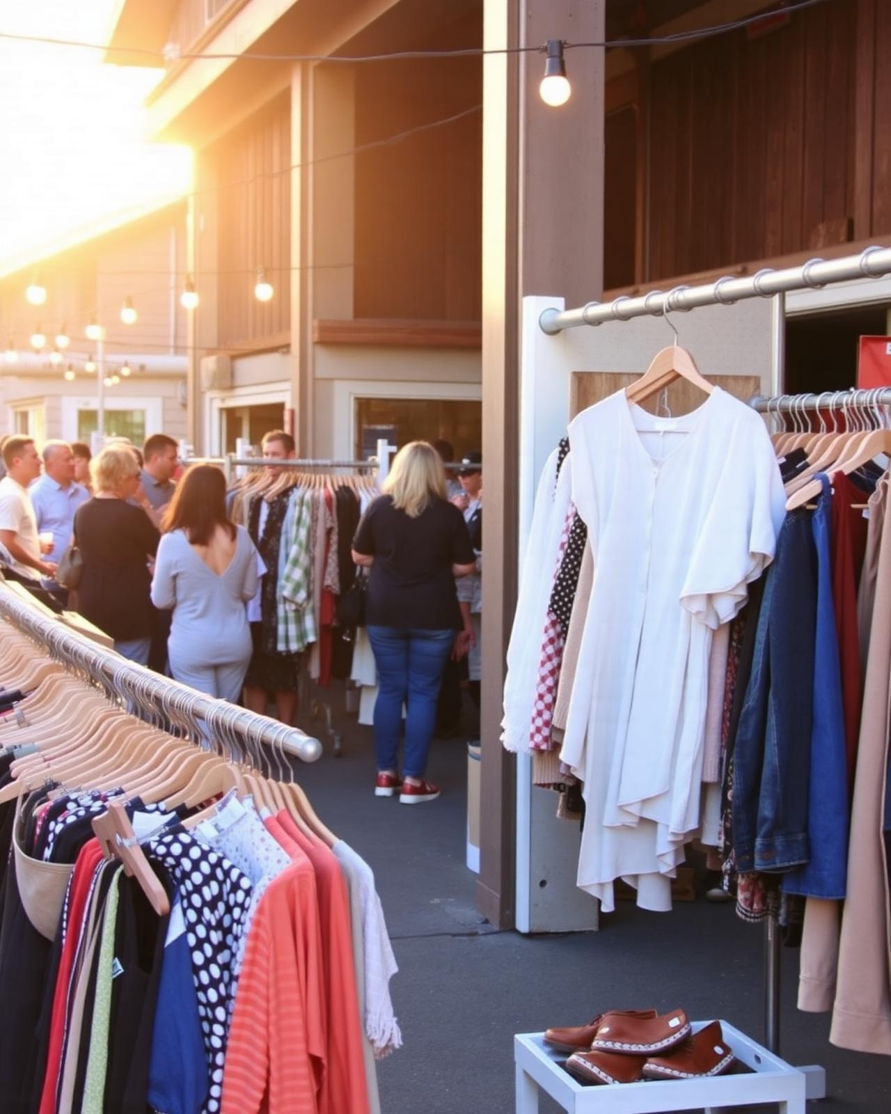Curated pop-up market with vendors at a coastal brewery